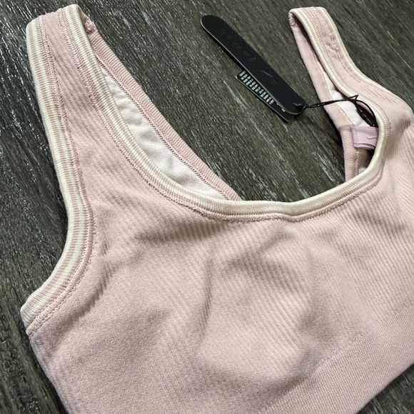 SKIMS x Nike Ribbed Seamless Micro Scoop Bra Himalayan Ecru Size S Collaboration - Picture 5 of 7